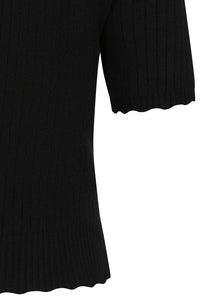 Jane Sweet Scallop Top Blk