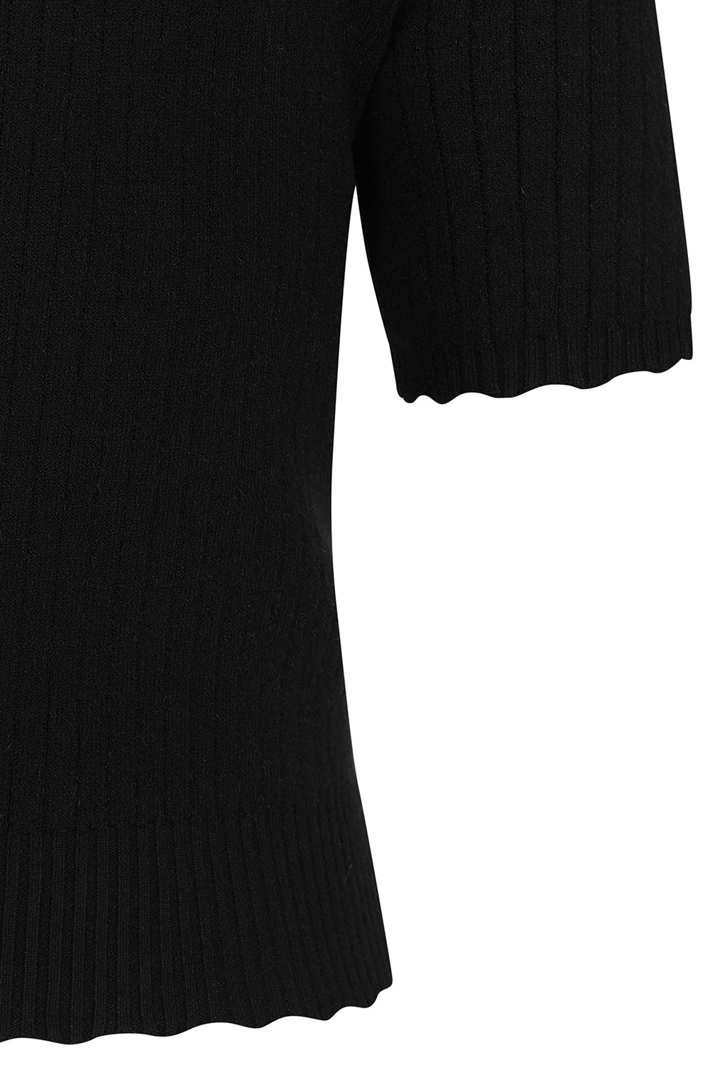 Jane Sweet Scallop Top Blk