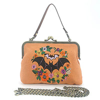Floral Bat Kisslock Bag
