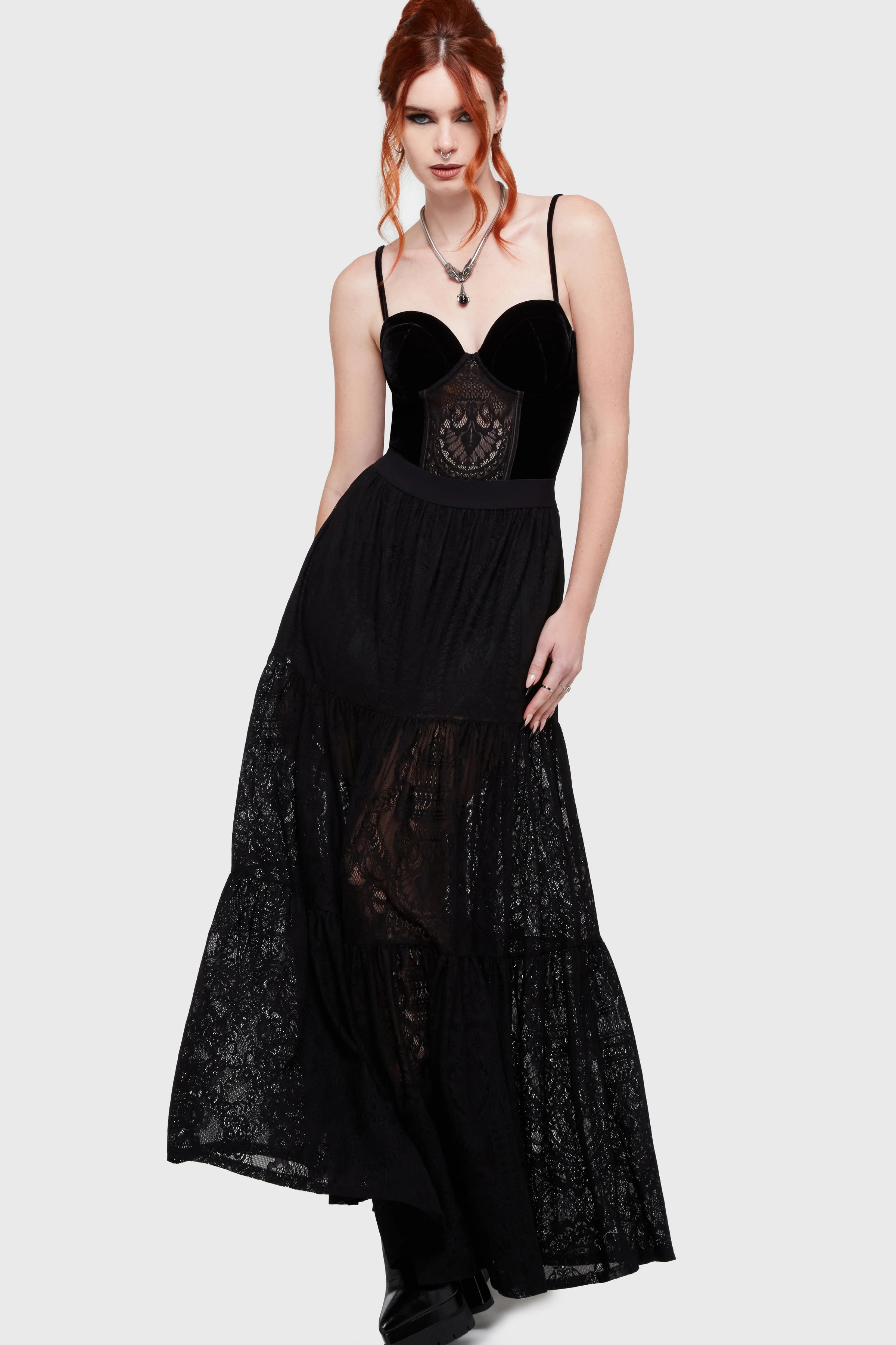Kiss of Night Maxi Skirt