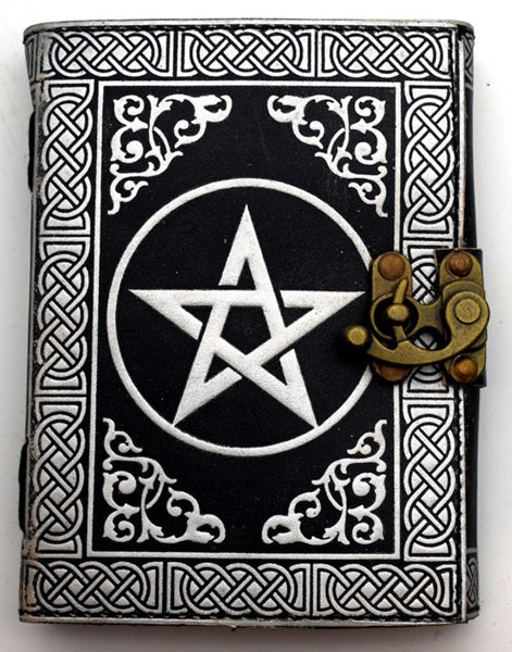 LTHR Journal Silver/Blk Pentagr