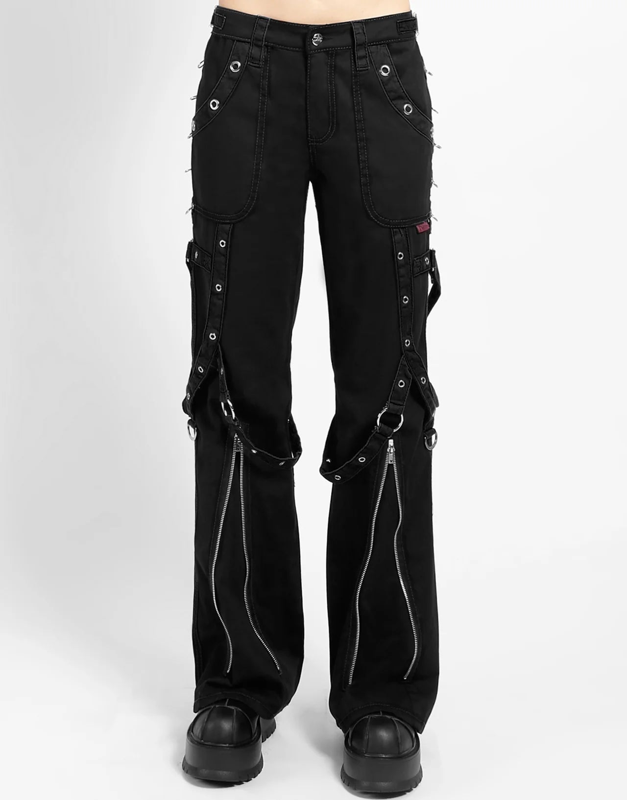 Ladies Black Multi Eyelet Pant
