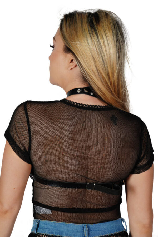 Leatherette Harnness Bra Top