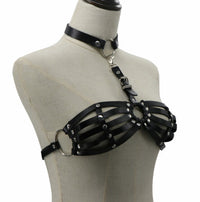Leatherette Harnness Bra Top
