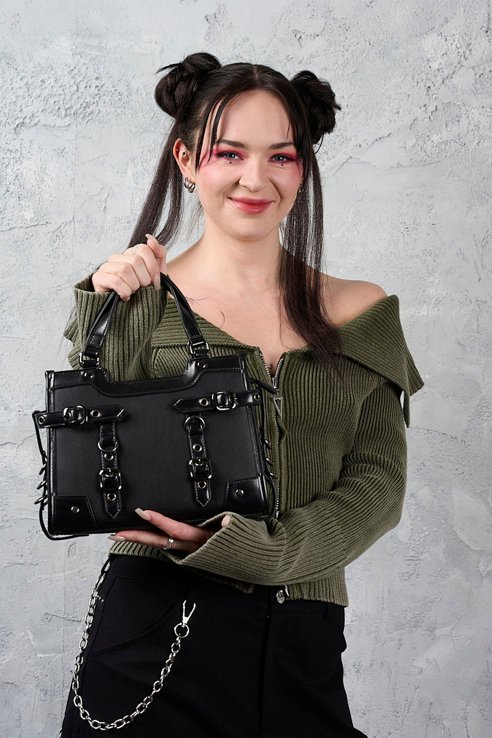 Ledger Satchel Bag Blk