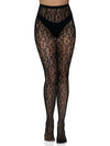 Leopard Net Tights Black