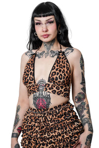 Leopard O-Ring Halter Top
