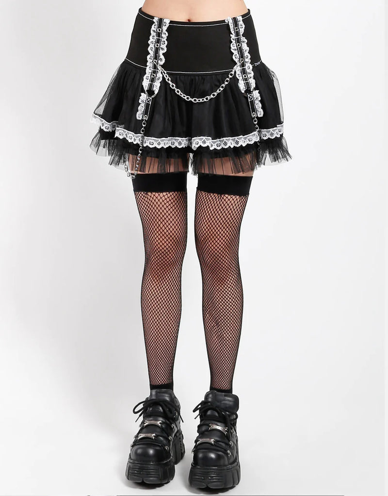 Lolita Lace Tutu Skirt-blk/whit