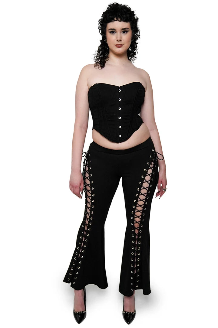 Low Rise Alice Lace Up Flares