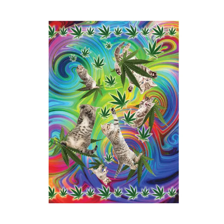 Cats w/pot leaves magnet