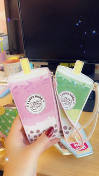 Matcha Boba Green Wristlet