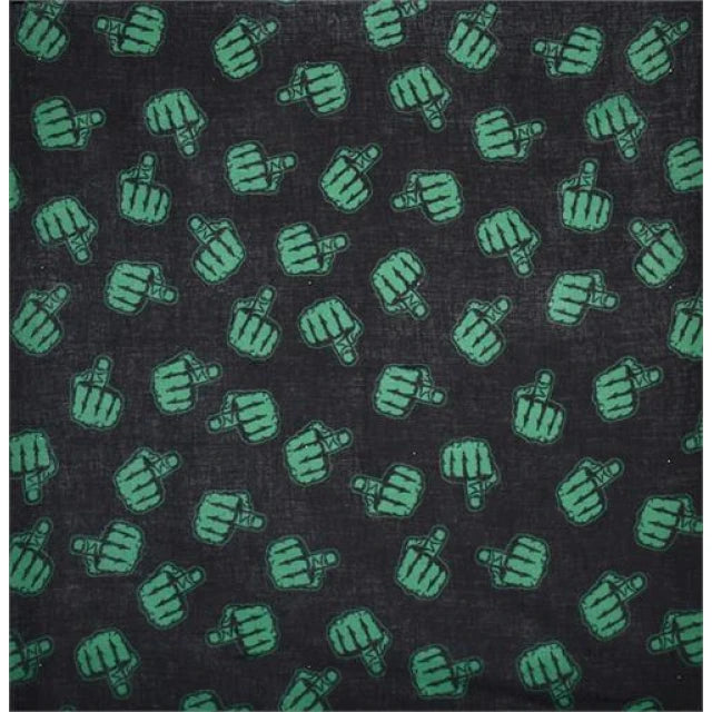 Middle Fingers Grn on Blk