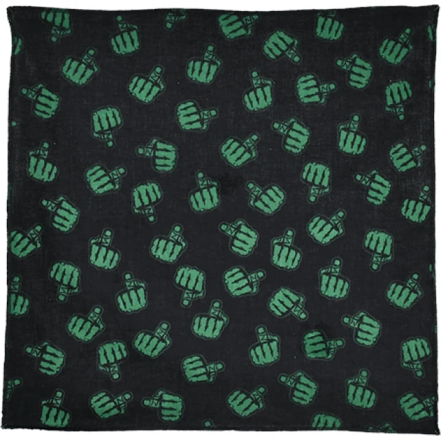 Middle Fingers Grn on Blk