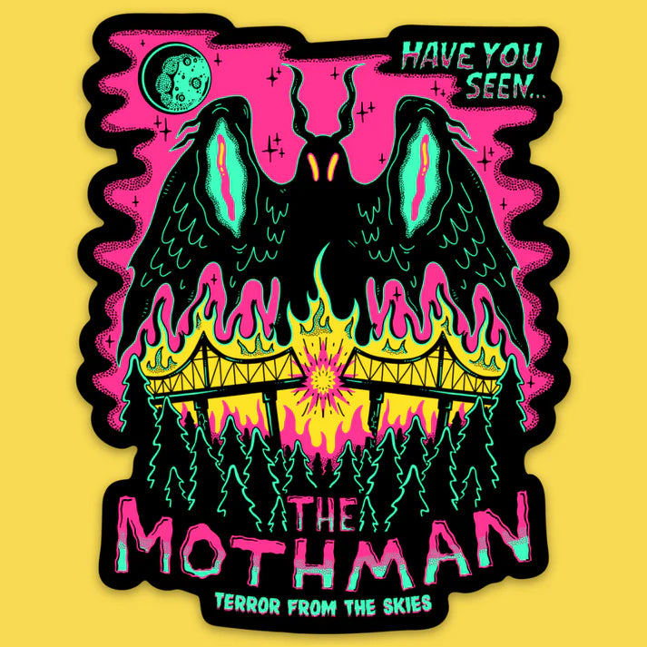 Mothman Flourescent Sticker