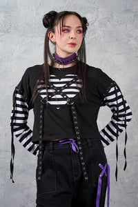 My Heart Hacker Top Blk/Wht