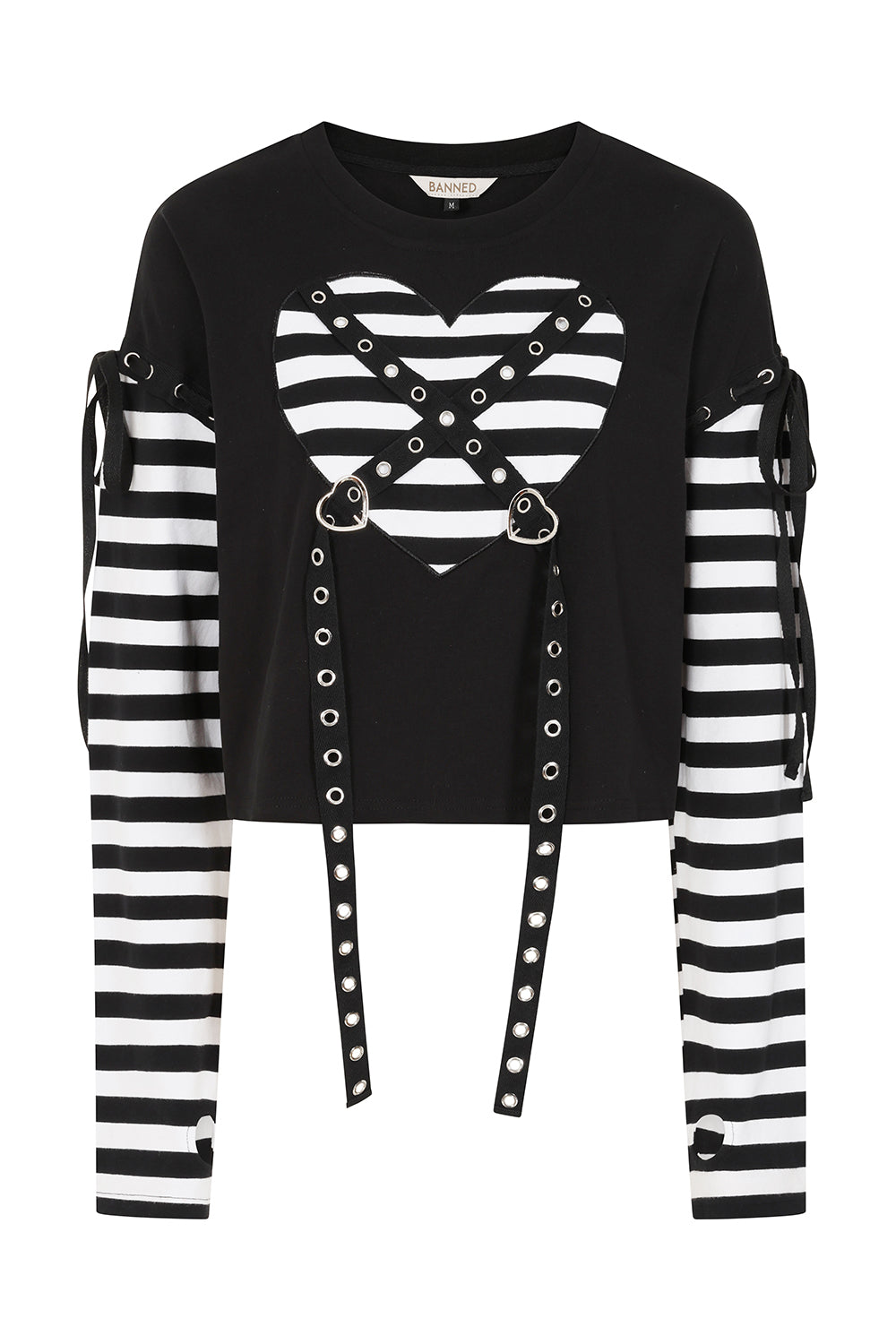 My Heart Hacker Top Blk/Wht