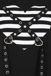My Heart Hacker Top Blk/Wht