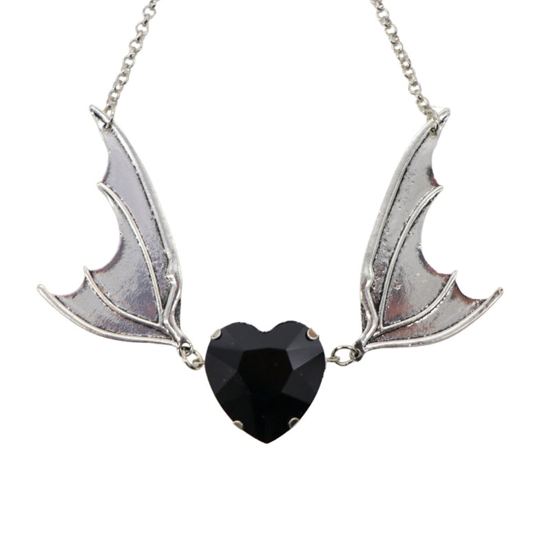 NK-Bat Wings w/Blk Heart Stone