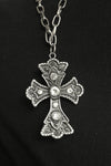 NK-Gothic Solid Cross w/clr gem