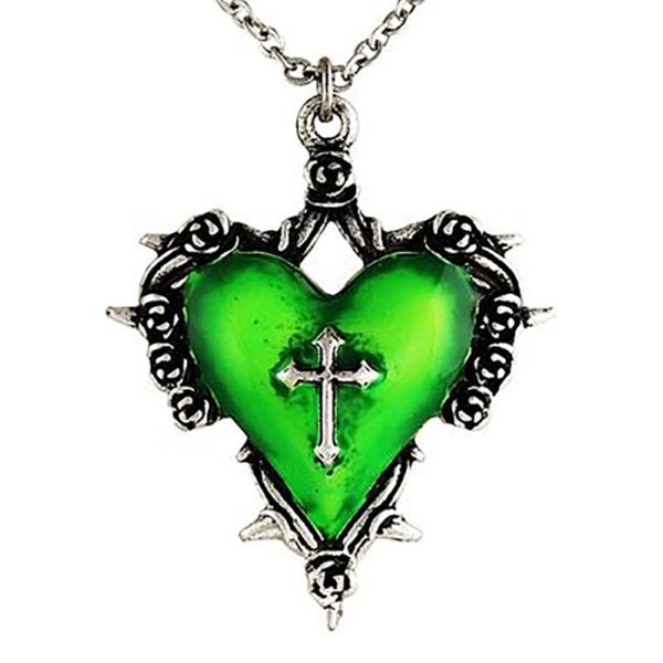 NK-Lrg. Green Heart w/ Cross