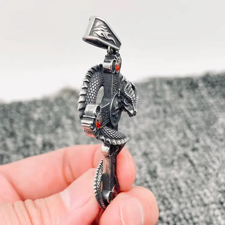 NK-Stainless Dragon Skull Cross