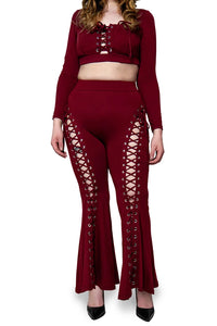 Oxblood Alice Flare Pants