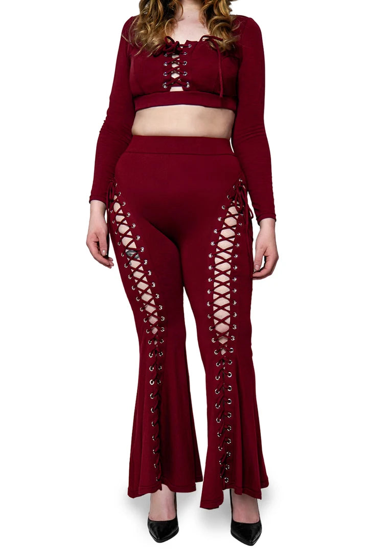 Oxblood Alice Flare Pants