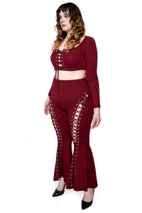 Oxblood Alice Flare Pants