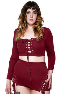 Oxblood Alice Long Sleeve Top