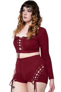 Oxblood Alice Long Sleeve Top