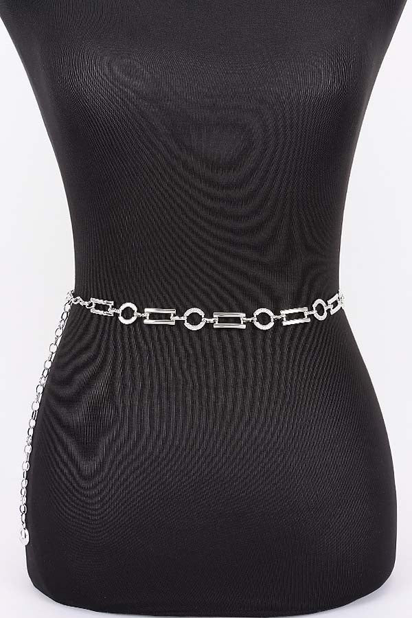 Metal Chain Belt Circle/Rectang