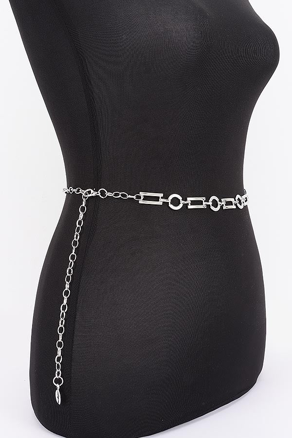 Metal Chain Belt Circle/Rectang