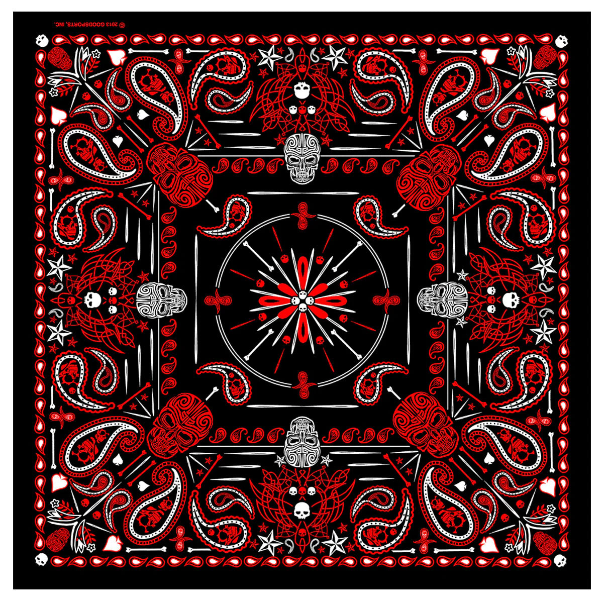 Paisley Skulls-Red