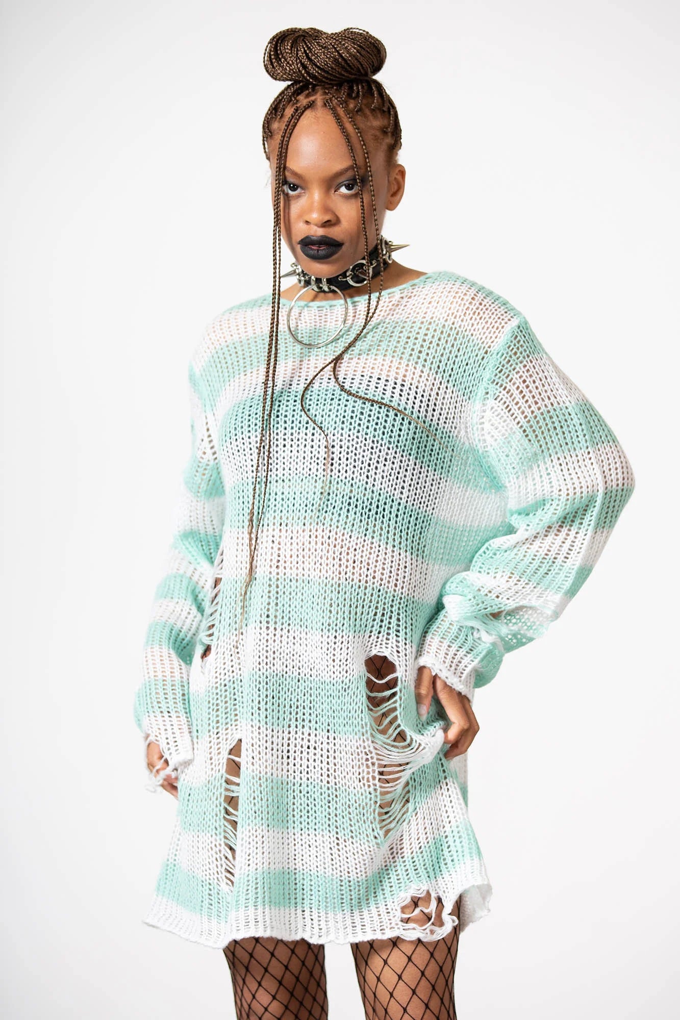Peppermint Knit Sweater-mint/wt – ShirtsNThingsAZ Peppermint Knit Sweater-mint/wt – ShirtsNThingsAZ