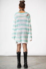 Peppermint Knit Sweater-mint/wt