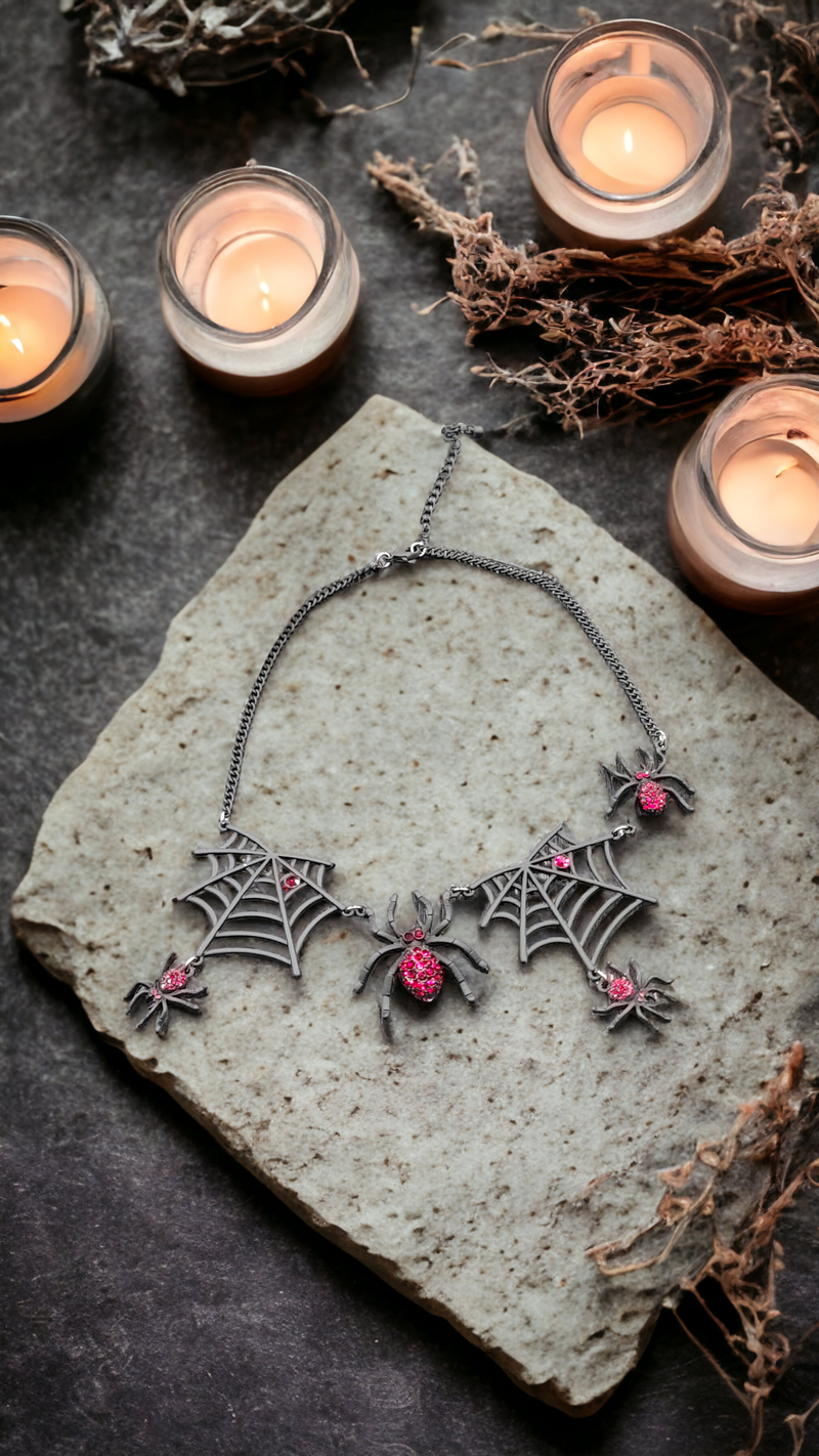 Jeweled Spider Necklace