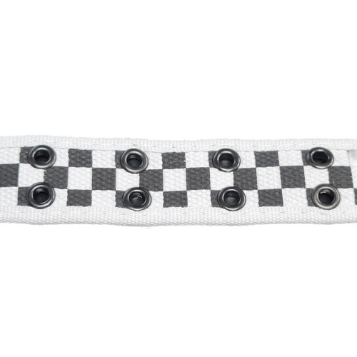 Black Checker Fabric Grommet Be