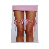 Pink Ribbon Heart Charm Garter