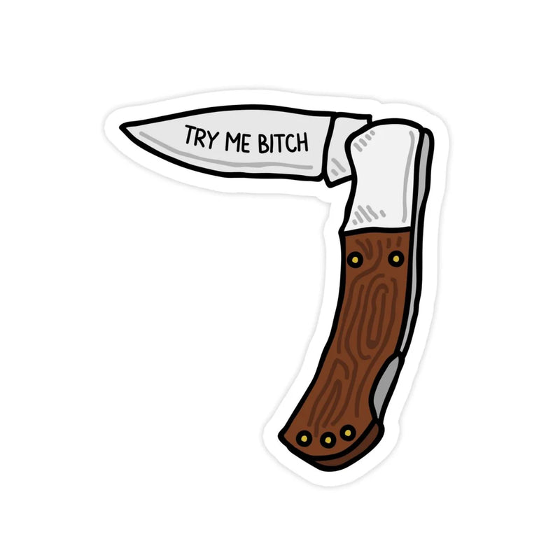 Pocket Knife Try Me Sticker
