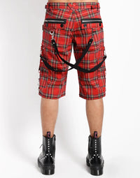Punk Bondage Shorts Red Plaid