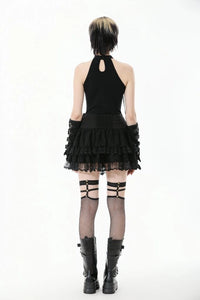 Punk Mesh Panel Halter Top