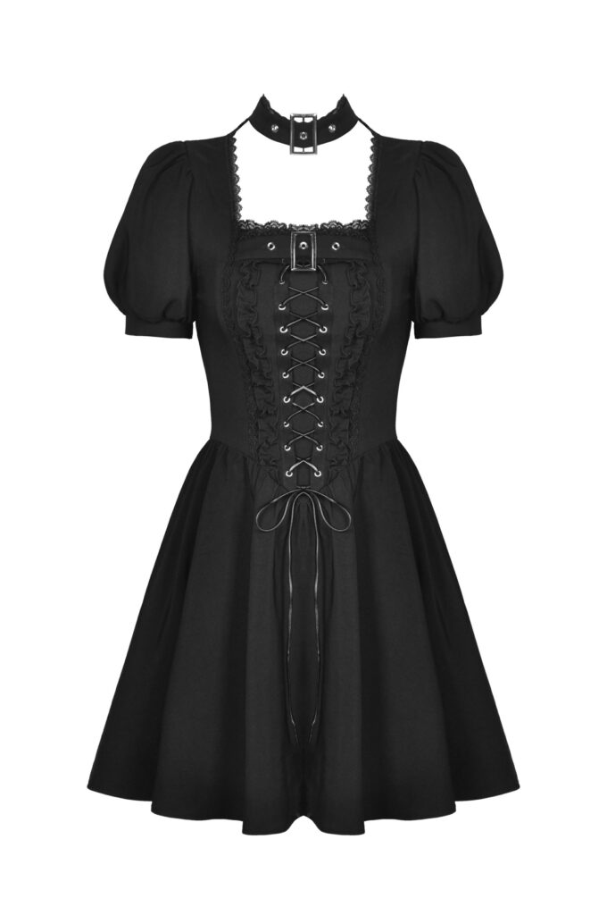 Punk Rock Buckle Lace Up Dress