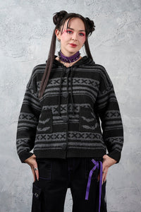 Punkie Love Knitted Jacket Blk