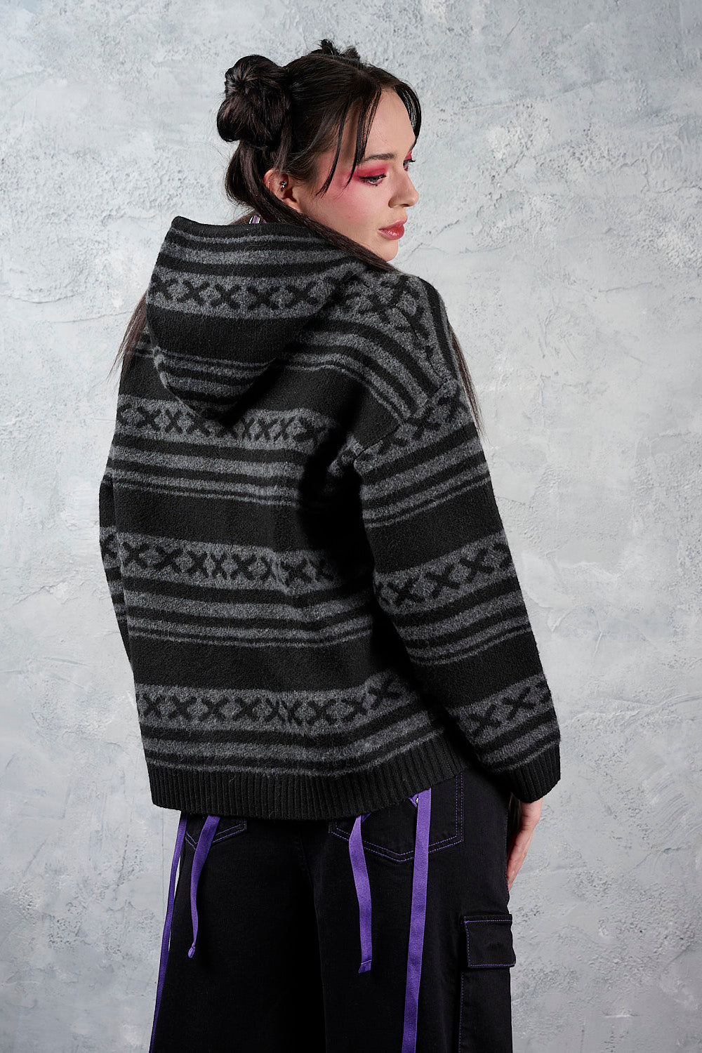 Punkie Love Knitted Jacket Blk