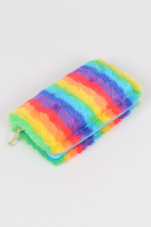 Rainbow Color Fur Wallet