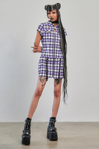 Rebel Check Dress Purple Tartan