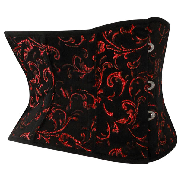 Red Brocade Lace Waist Corset
