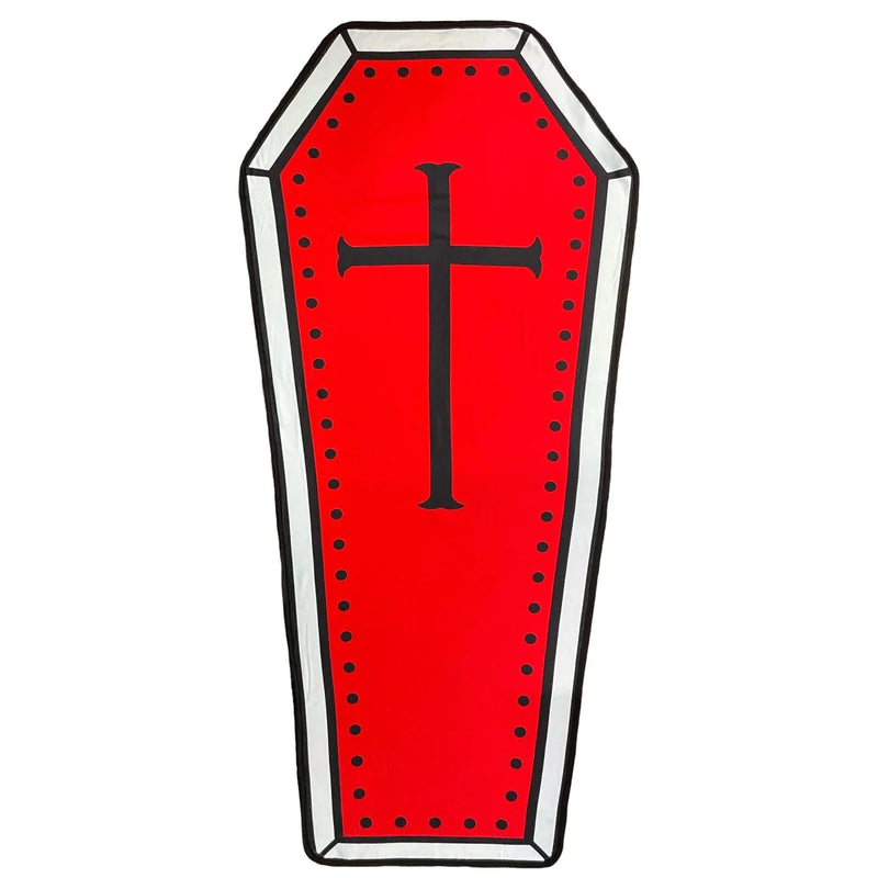 Red Coffin Shaped Beach Towel