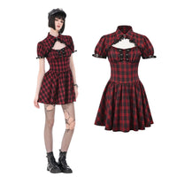Red Plaid Dress W/ Pleats