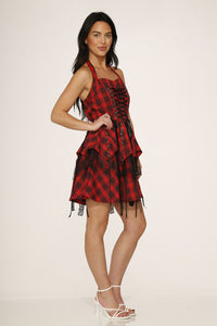 Red Plaid Pretty Pirate Mini Dr